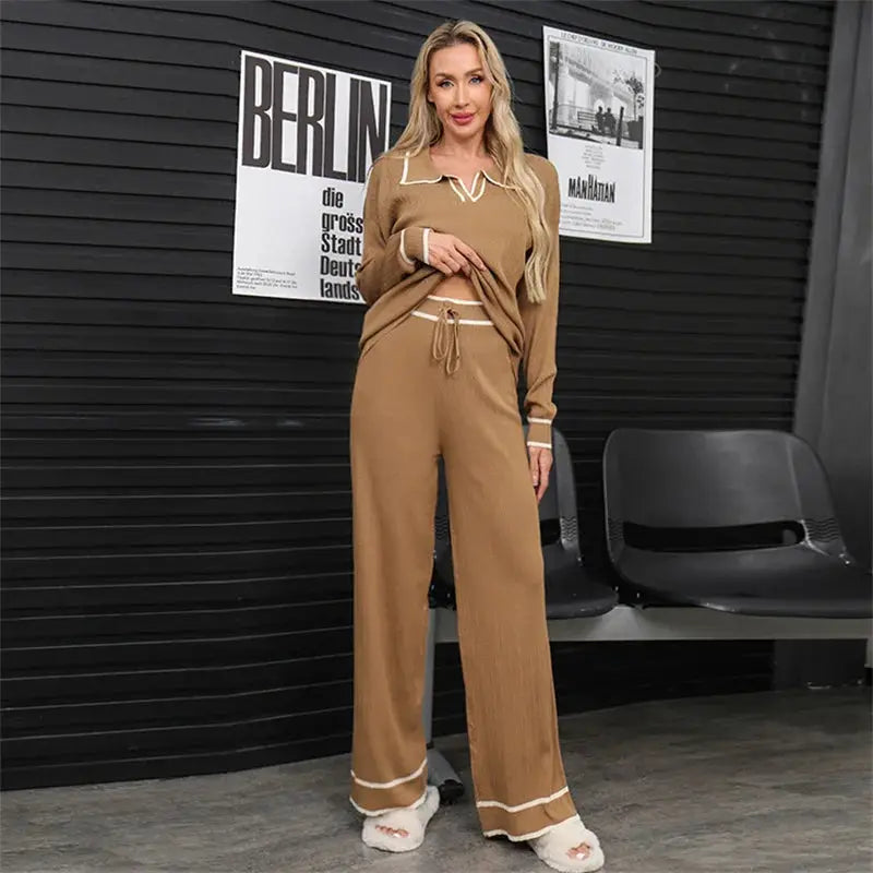 Women's Fine Knit Two-Piece Suit | High-Waist & Slim Fit - Loran