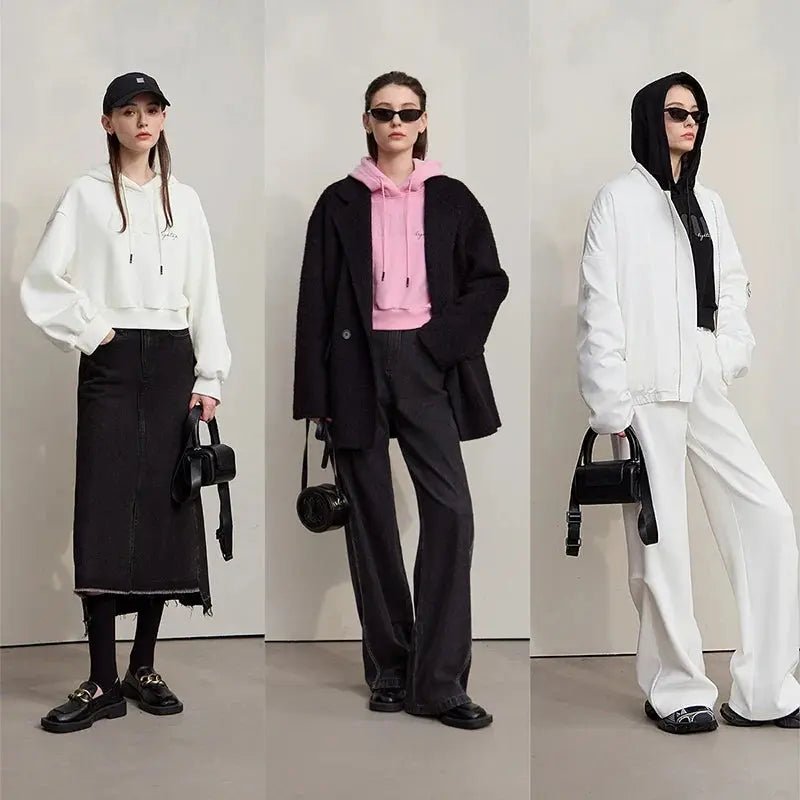 Versatile Women's Casual Knit Hooded Sweatshirt - Loran