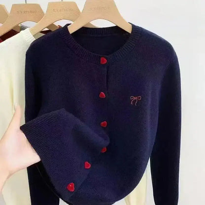 Vintage Love Button Knit Cardigan - Loran