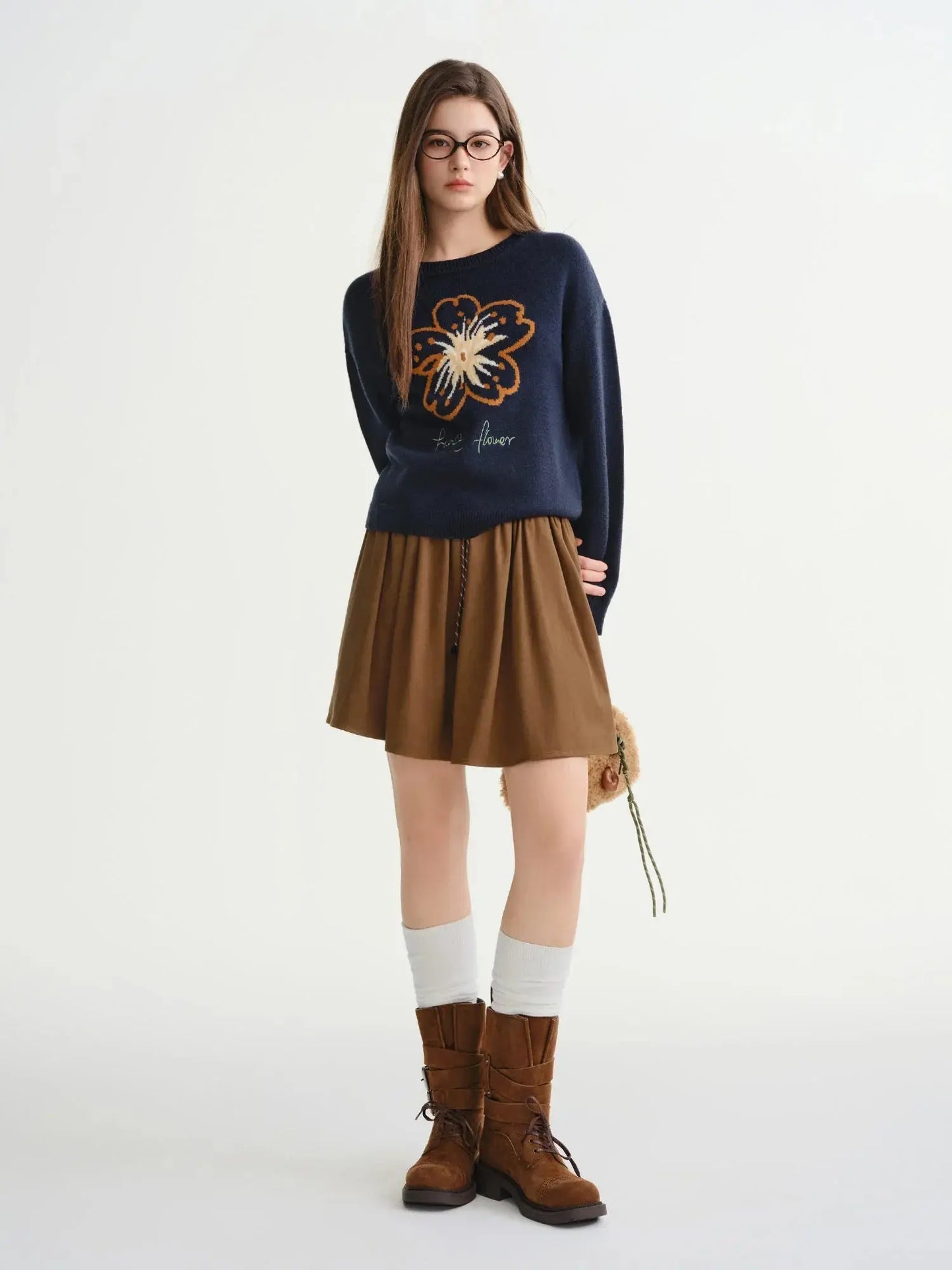 Women's Plus: Floral Knit Winter Pullover - Loran