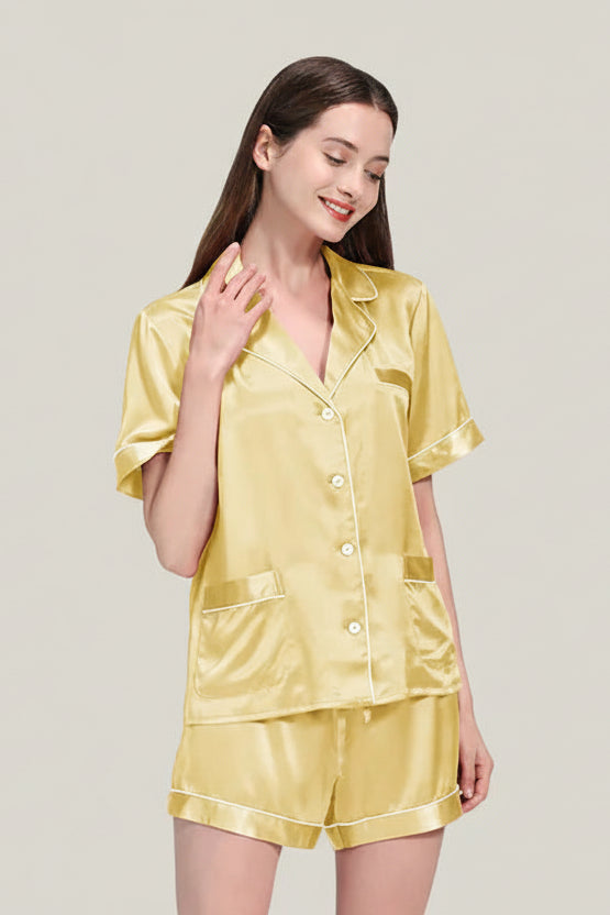 Plus Size Deconstructivist Real Silk Pajamas 2-Piece Set Loran