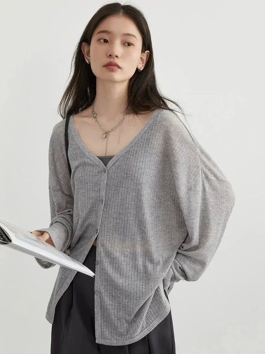 Women's V-Neck Cardigan Sweater for Spring/Summer - Loran