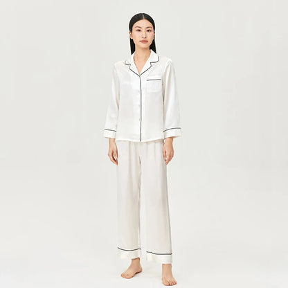 Women’s Mulberry Silk Pajama Set Long Sleeve Loungewear Loran