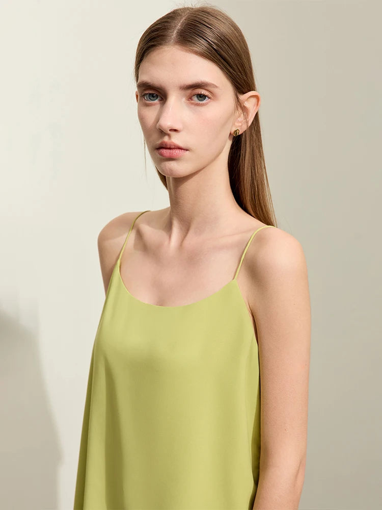 AMII Minimalism Camis For Women 2025 Spring New Commuter Straight Solid Halter Chiffon Female Comfortable Casual Tanks 12411011 Loran