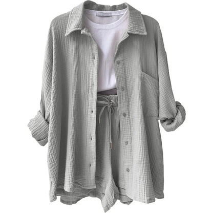 Women’s 2-Piece Cotton Gauze Pajama Set Summer Sleepwear Loran