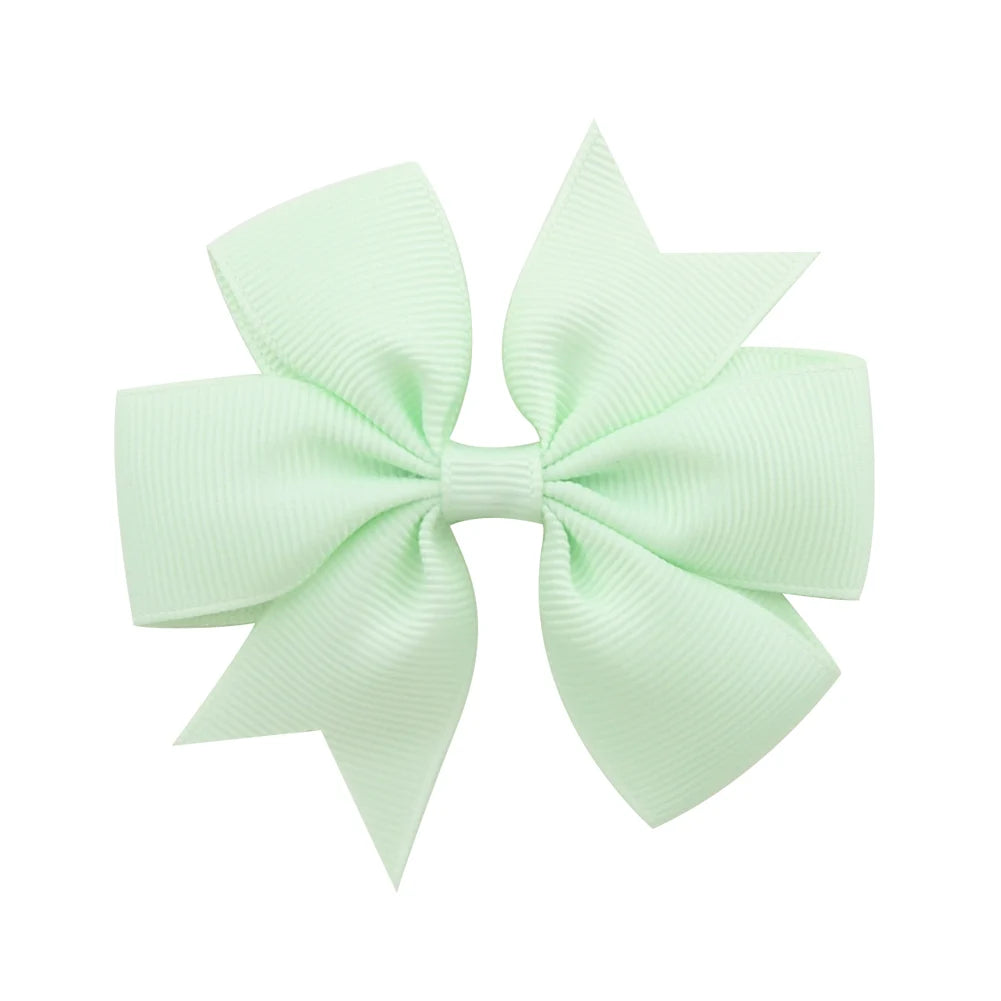 Solid Color Grosgrain Ribbon Hair Bow Clips for Girls
