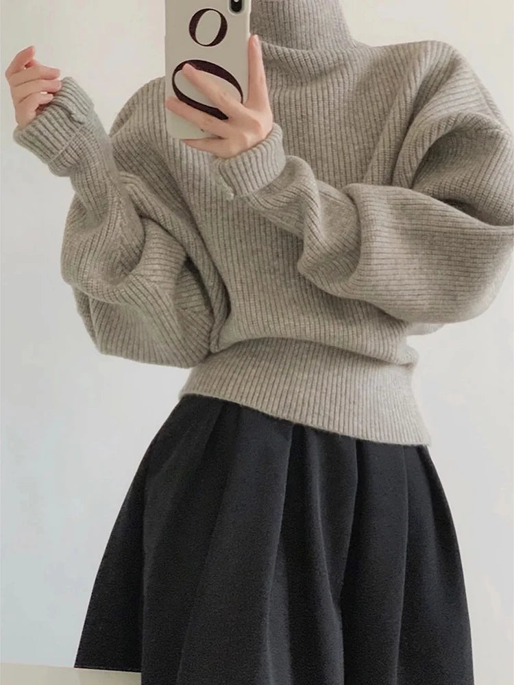 Chic Vintage Wind Turtleneck Pullover Sweater
