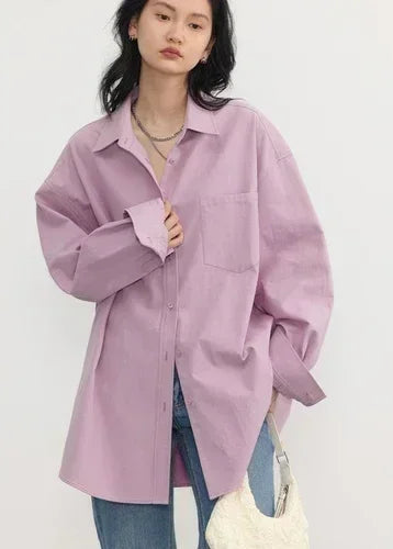 CHIC VEN Korean Women's Long-sleeved Shirt Loose Woman Tops Fashion Woman Blouse Office Lady Coat 2025 Spring Autumn Clothing Loran