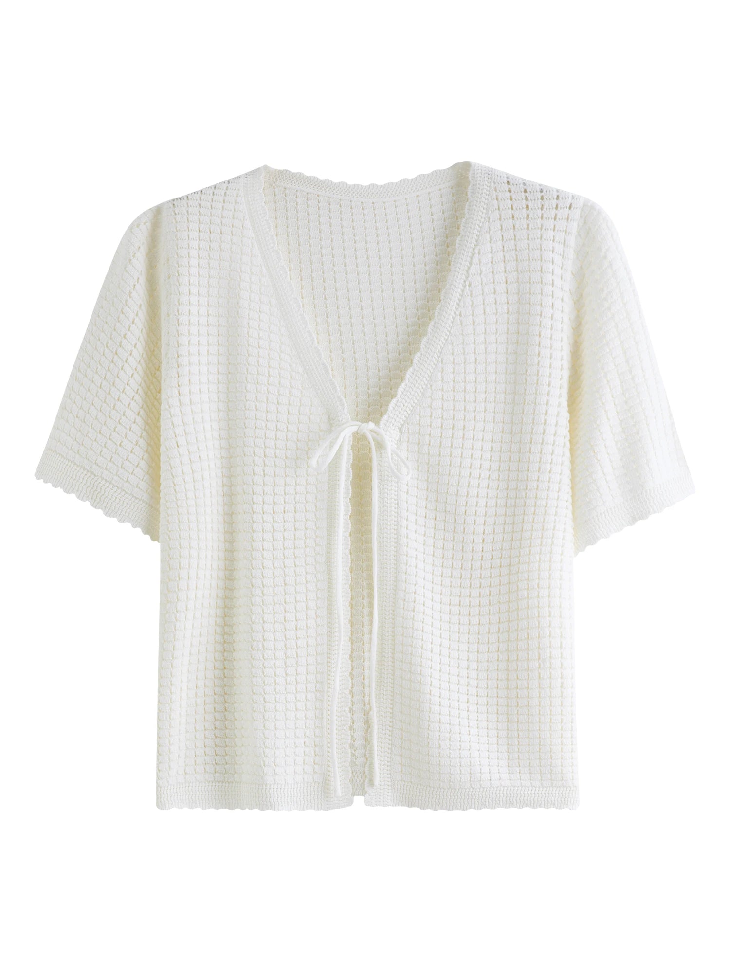 Textured Mesh Cardigan Relaxed Resort to Office Fit Loran