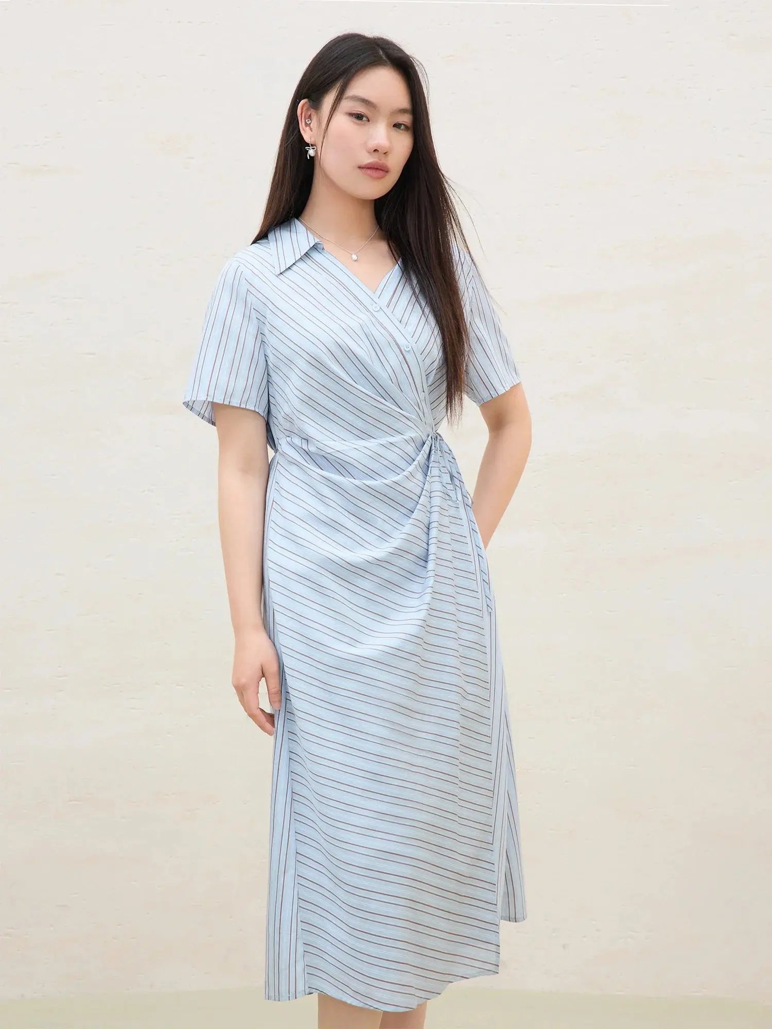 Women's Versatile Midi Shirt Dress - Loran