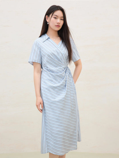 Surplice Midi Shirt Dress Summer Office & Casual Loran
