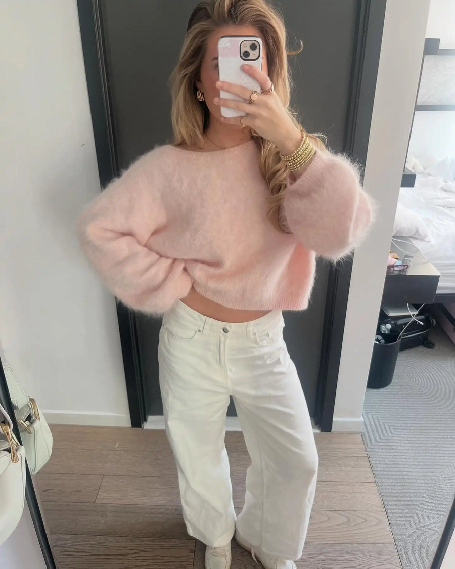 Loose Off Shoulder Long Sleeve Sweater for Women