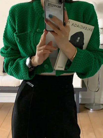 Women's Short Knit Cardigan Sweater Coat. - Loran