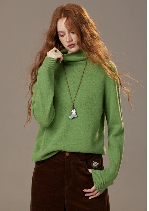 Winter Turtleneck Cottagecore Wool Blend Pullover