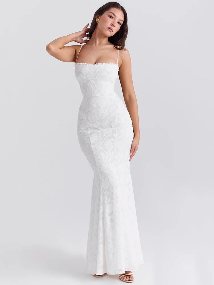 White Sleeveless Bodycon with Seductive Lace-Up Back
