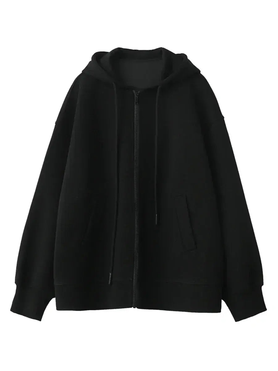 Women's Casual Loose Solid Hooded Overcoat - Loran