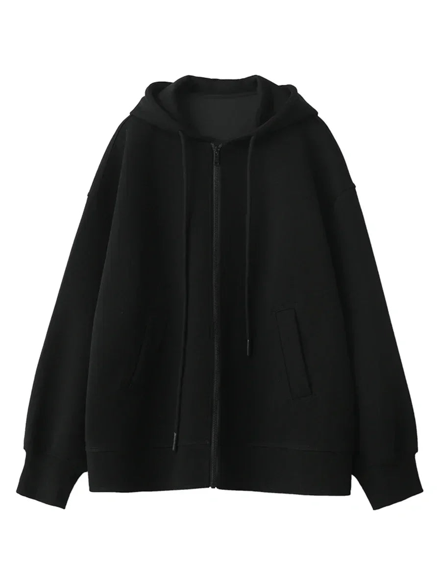 Women's Casual Loose Solid Hooded Overcoat