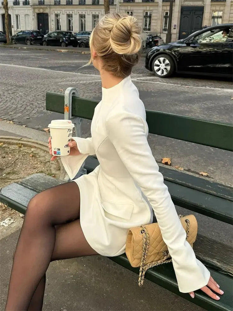 Elegant Solid Casual Mini Dress - Loran