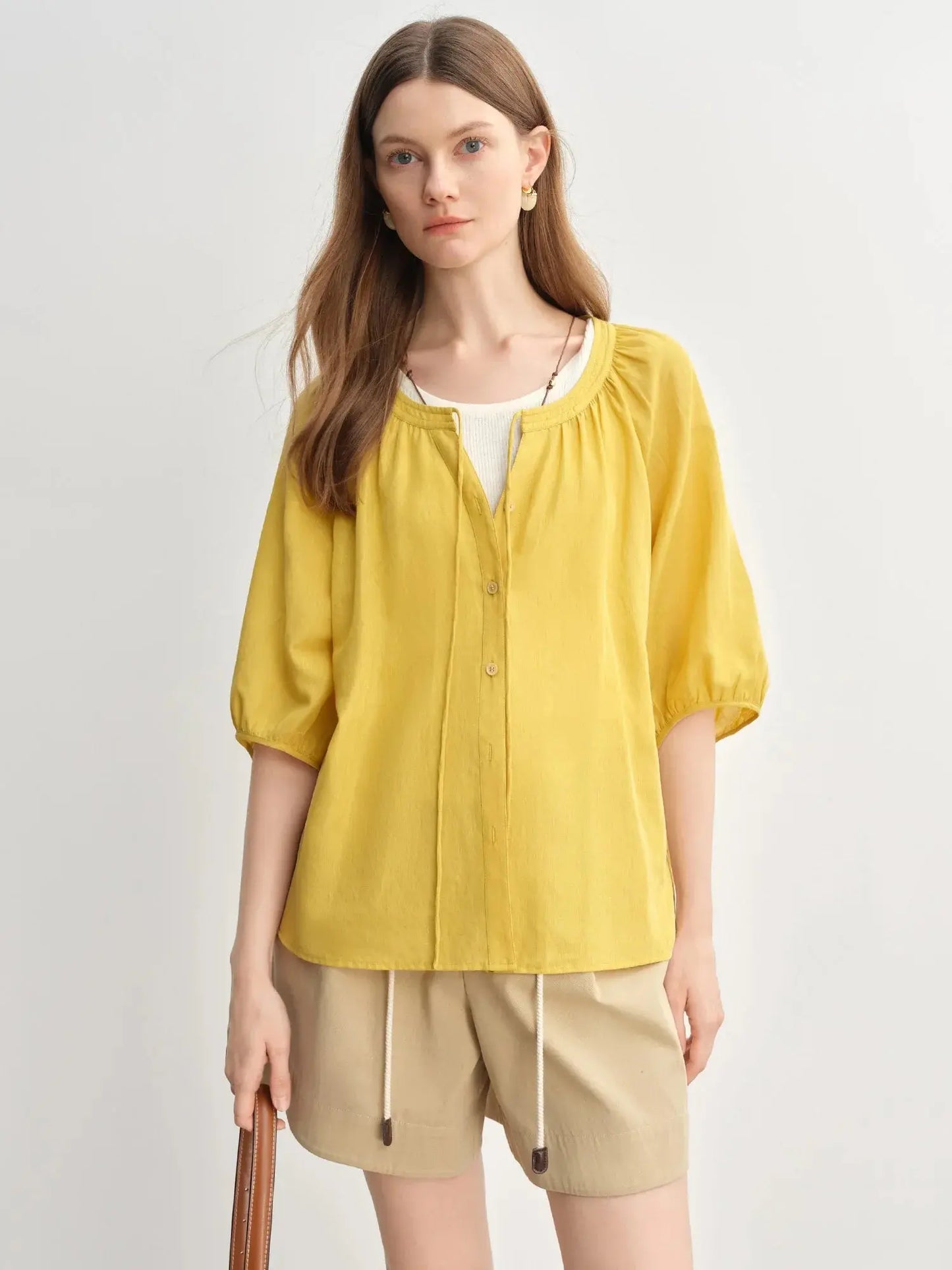 Flattering Half-Sleeve Summer Blouse LORAN STORE