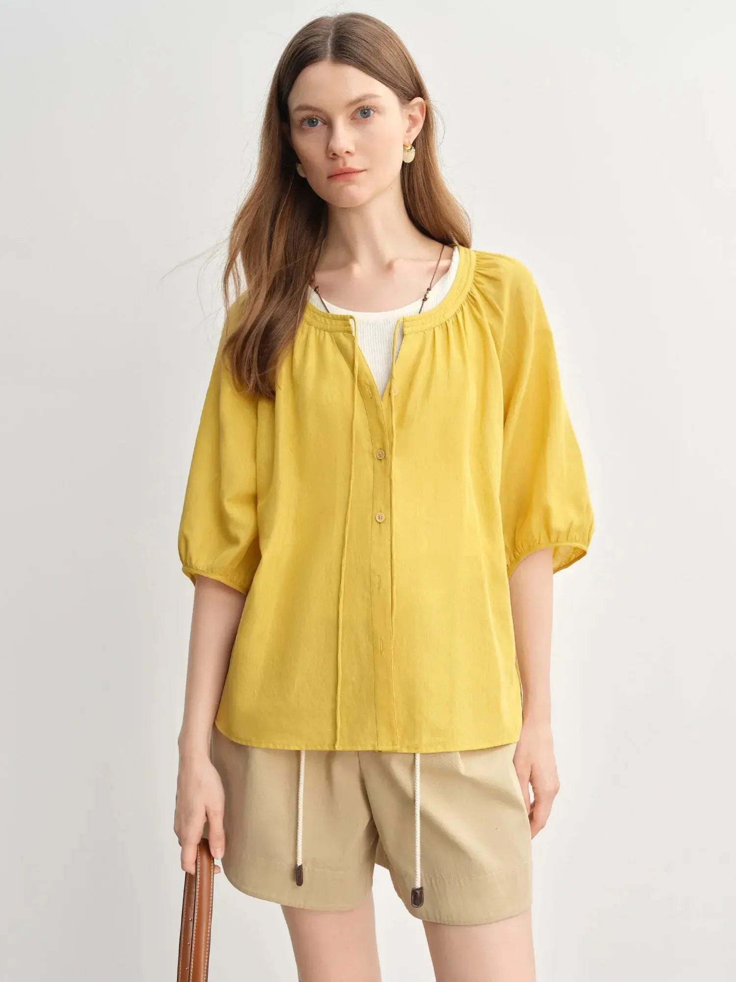 Flattering Half-Sleeve Summer Blouse LORAN STORE
