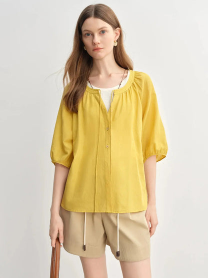 Flattering Half-Sleeve Summer Blouse LORAN STORE