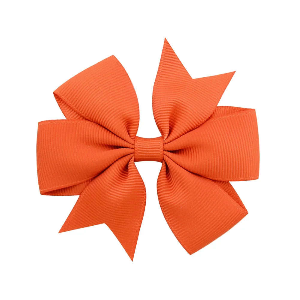 Solid Color Grosgrain Ribbon Hair Bow Clips for Girls