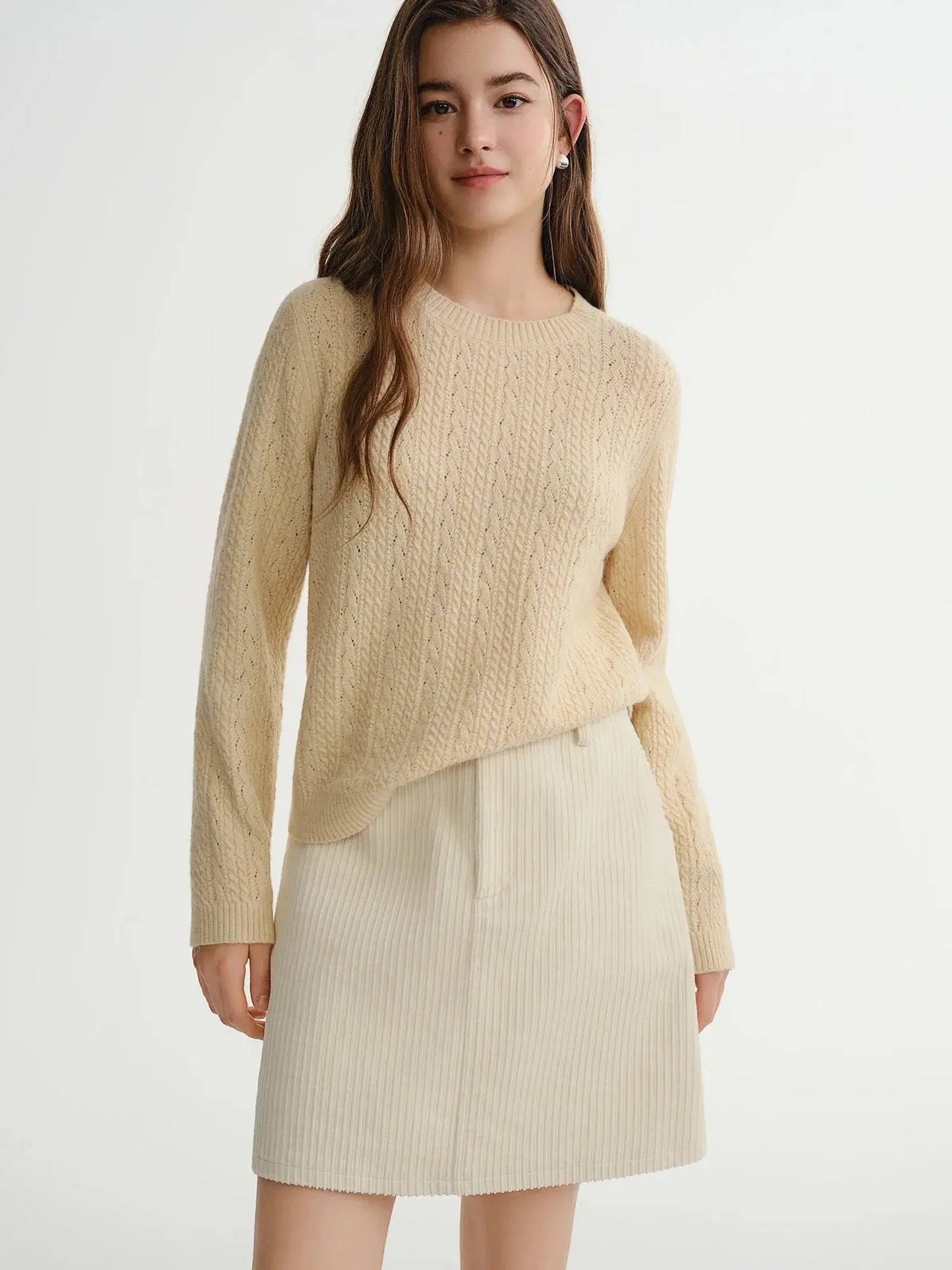 Vintage Charm: Plus Textured Knit Pullover - Loran