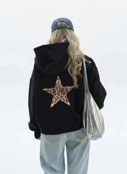 Casual Leopard Pentagram Hoody - Loran