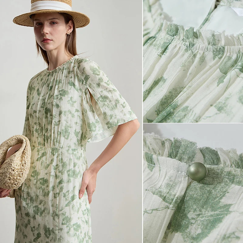 Minimalist Summer Round Neck Midi