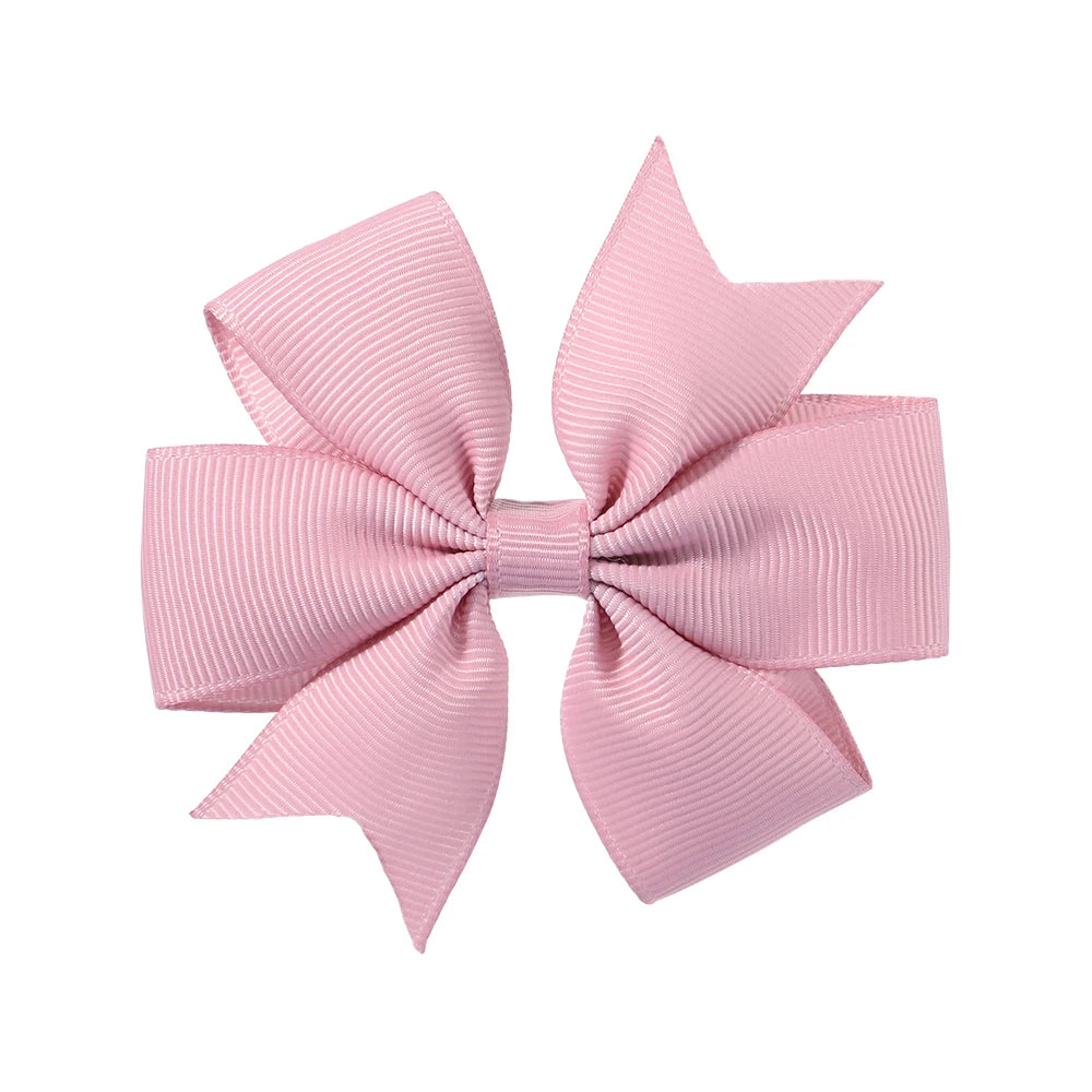 Solid Color Grosgrain Ribbon Hair Bow Clips for Girls