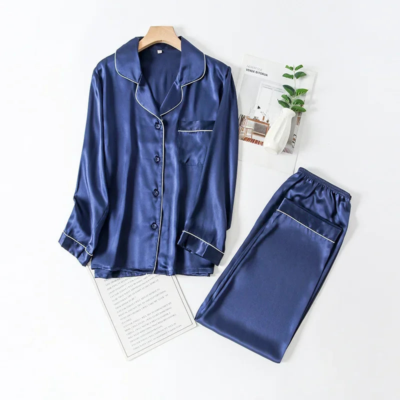 Women’s Real Silk Pajama Set Luxury Home Set Loran