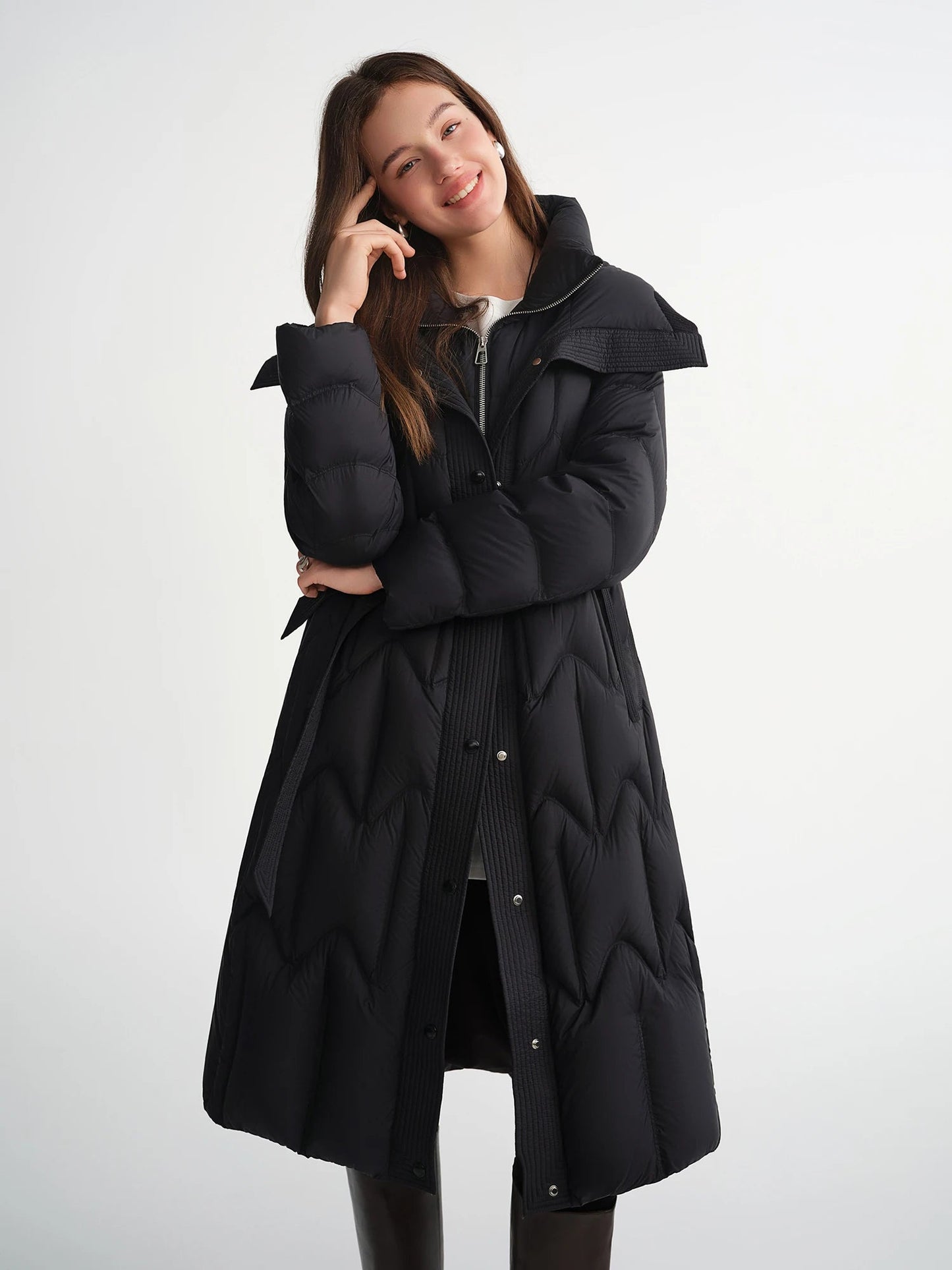 Plus Size Quilted Duck Down Jacket Warm Winter Puffer Loran