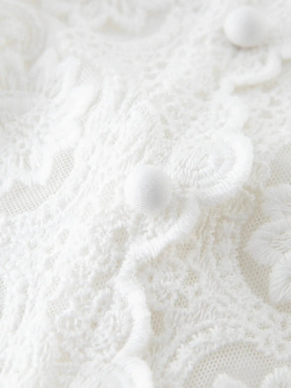 Women’s Plus Size White Lace Strap Top LORAN STORE