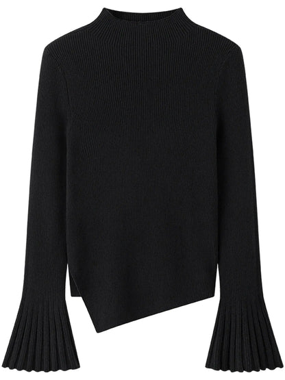 Women's Relaxed Fit Asymmetric Hem Winter Sweater - Loran