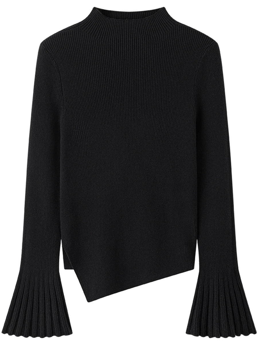 Women's Relaxed Fit Asymmetric Hem Winter Sweater