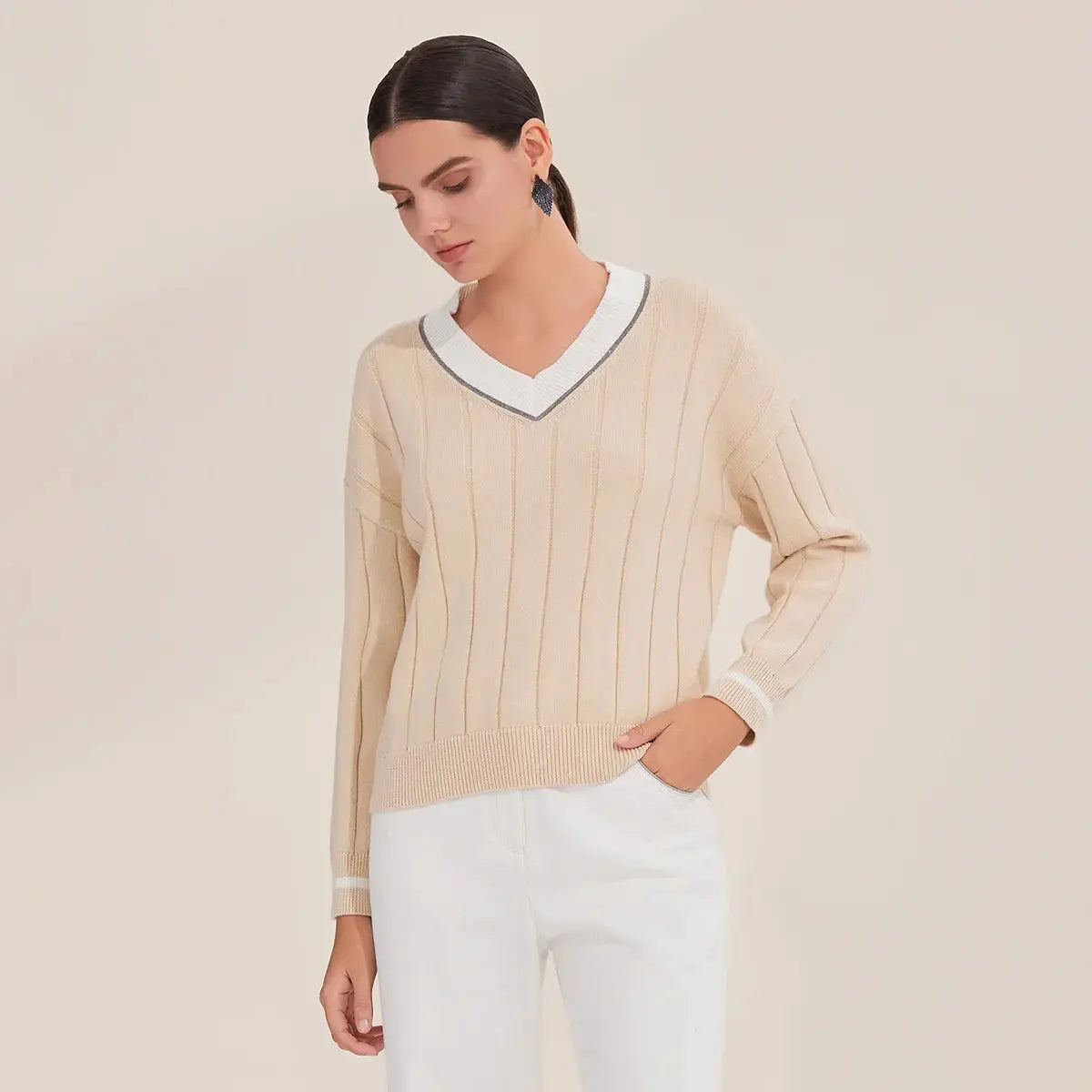 Women’s Luxe Cotton V-Neck LORAN STORE