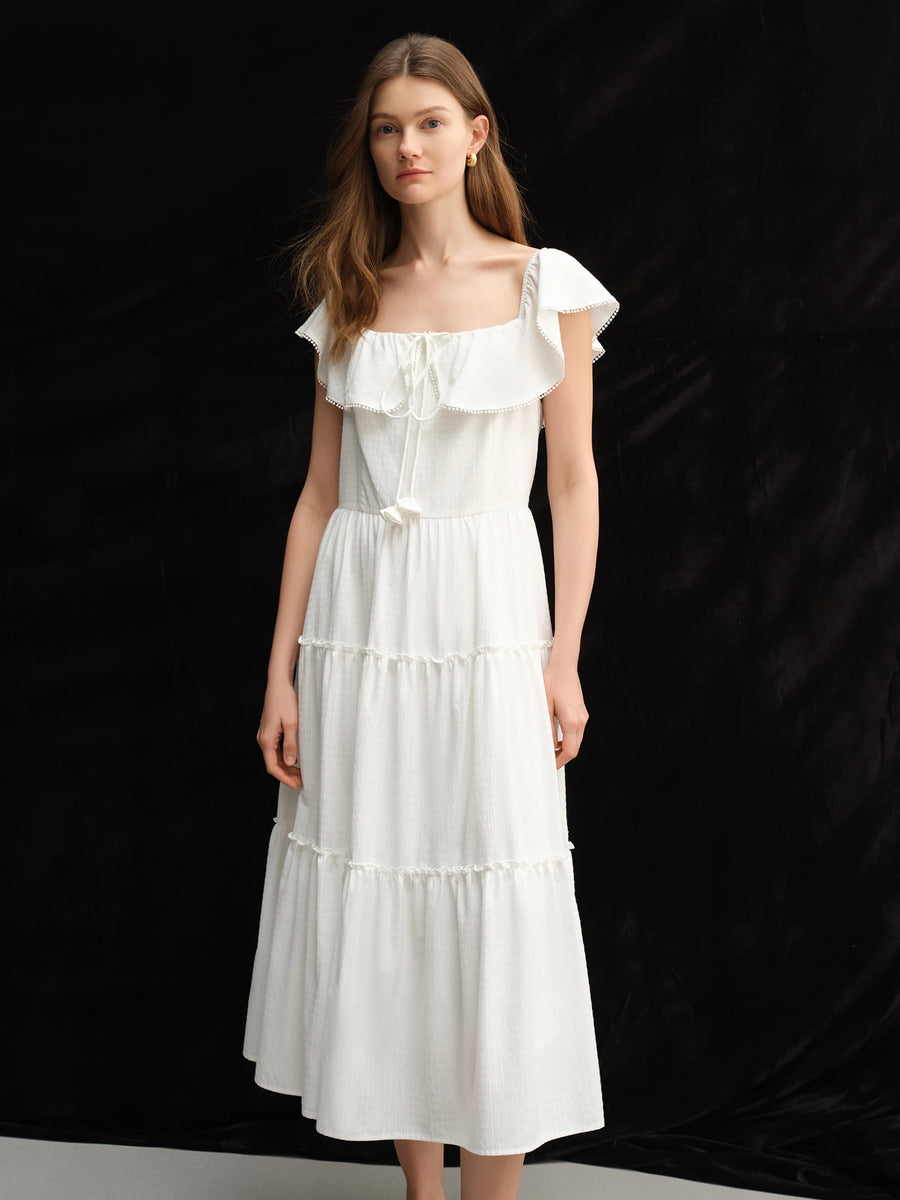 Elegant French-Style Plus Size Summer Dress