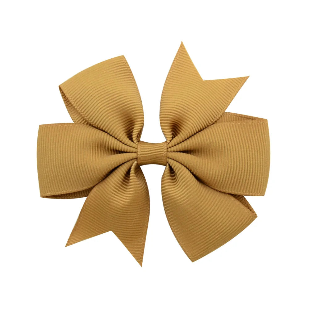 Solid Color Grosgrain Ribbon Hair Bow Clips for Girls