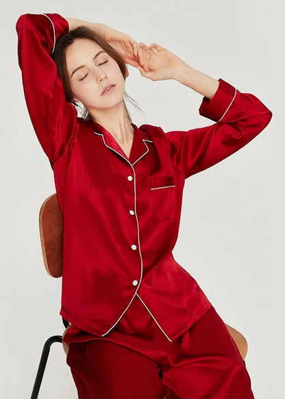 Fimtairah New 6A 100%  Silk Pajamas Women's Spring Autumn 2024 Fashion Lady Long-sleeved Two-piece Suit  Summer home clothes Loran