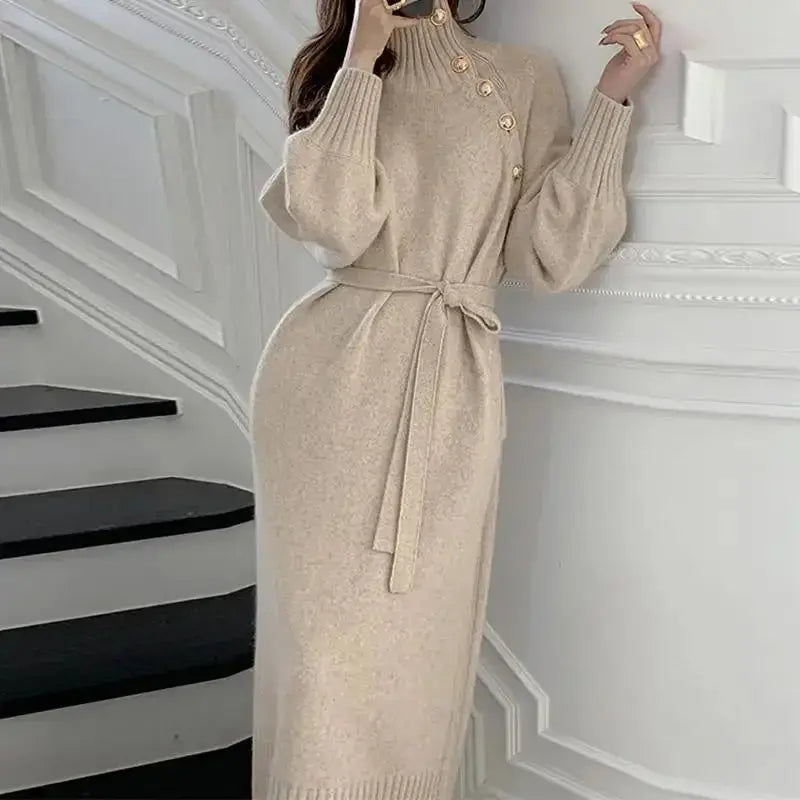 Elegant Knee-Length Autumn/Winter Knit - Loran
