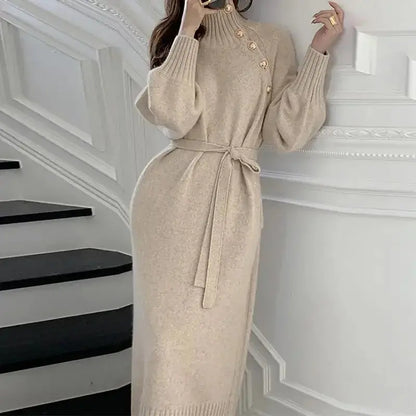 Elegant Knee-Length Autumn/Winter Knit - Loran
