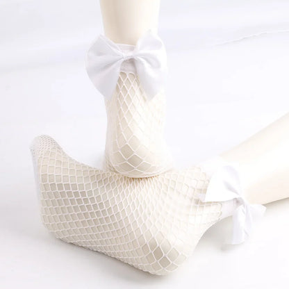 Chic Harajuku Bow Fishnet Socks Lolita Style