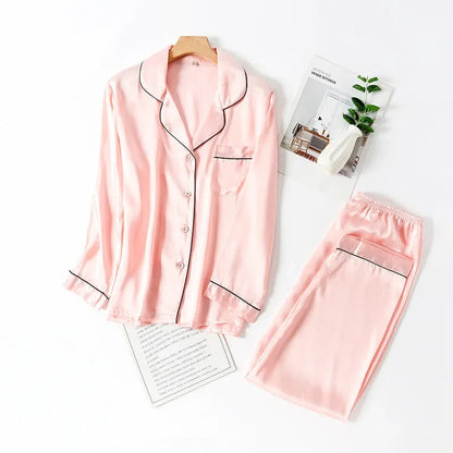 Women’s Real Silk Pajama Set Luxury Home Set Loran