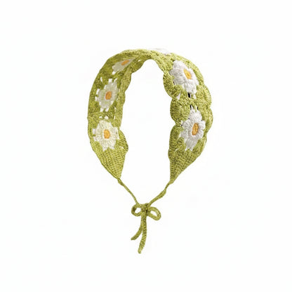 Vintage Knit Flower Headband Retro Hair Accessories