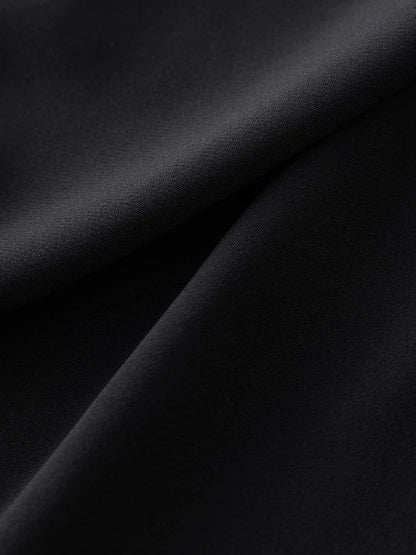 French Style Corrugated Collar Black Dress Loran