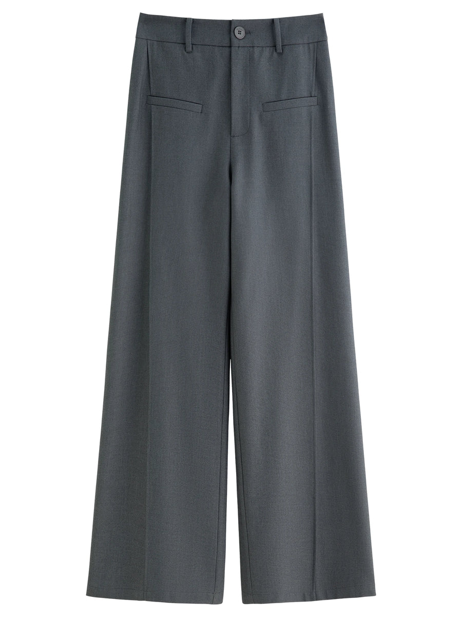 Relaxed Fit Office & Casual Pants with Structured Seam Details