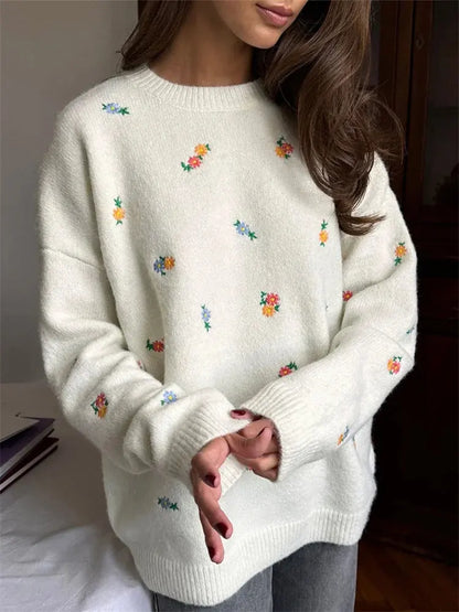 Autumn Printed Knitwear Top for Women - Loran