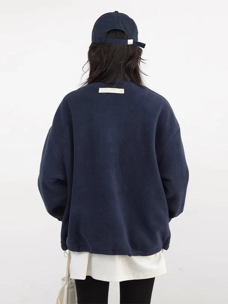 Women's Fleece Jacket with Stand-Up Collar