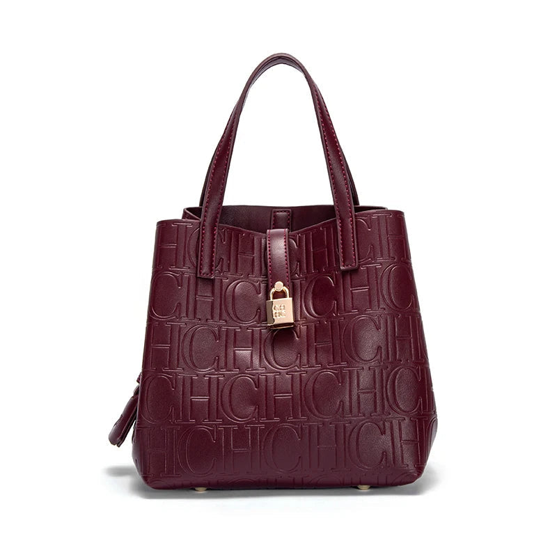 CHCH Women's Steel Embossed Tote Bag Handheld Bun Mother Bag