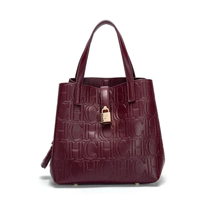 CHCH Women's Steel Embossed Tote Bag Handheld Bun Mother Bag
